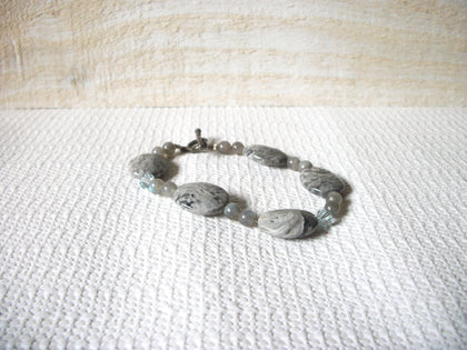 Natural Gray Spider Web Jasper Bracelet 52020