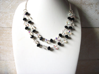 Black Clear Czech Glass Necklace 52020