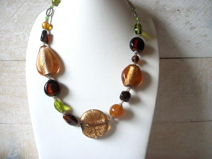 Vintage Colorful Foil Glass Necklace 52020