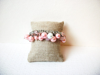 Vintage Pink White Glass Pearl Bracelet 112320