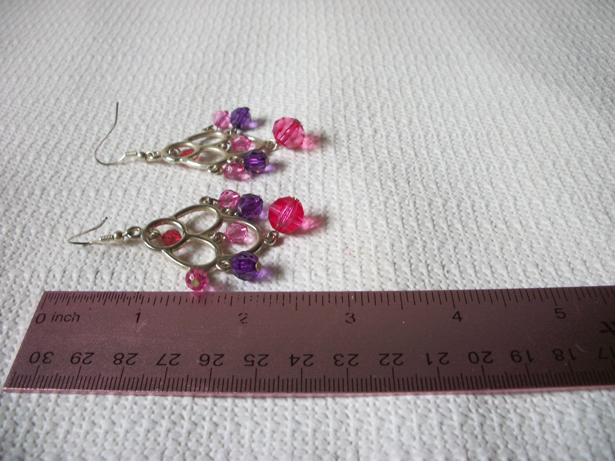 Retro Pink Purple Earrings 52020