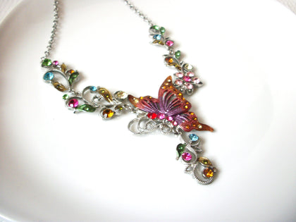 Retro Bejeweled Butterfly Necklace 41020