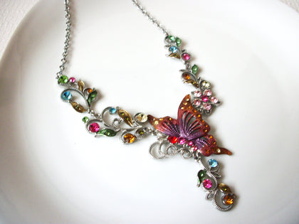 Retro Bejeweled Butterfly Necklace 41020