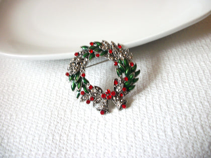 Vintage Rhinestones Christmas Brooch 41020