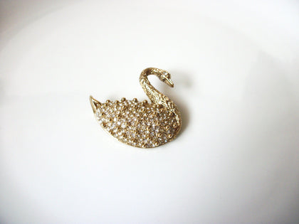 Vintage Rhinestones Swan Brooch 41020