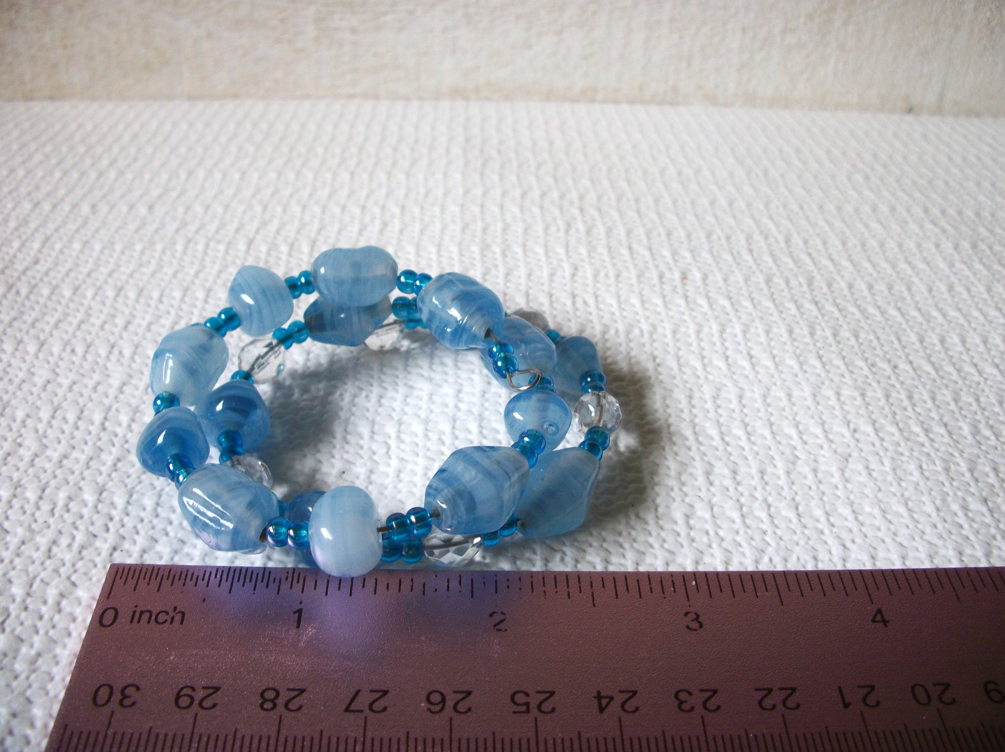 Retro Blue Glass Beads Bracelet 52120