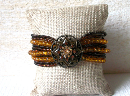 Vintage Amber Brown Glass Bracelet 52120