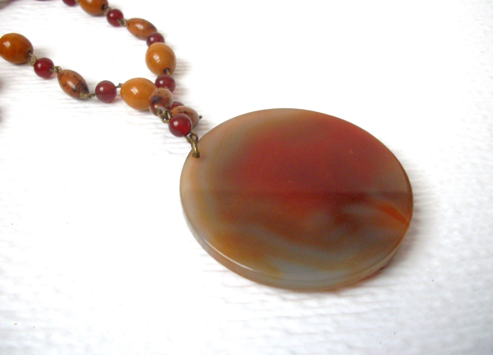 Vintage Rare Chico's Natural Stone Goddess Necklace 112920