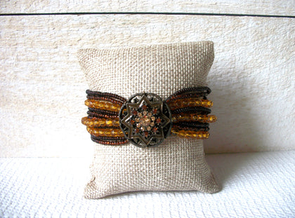 Vintage Amber Brown Glass Bracelet 52120