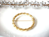 Vintage Gold Toned Textured Circle Brooch 41020