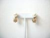 Vintage Rhinestone Faux Pearl Earrings 112620