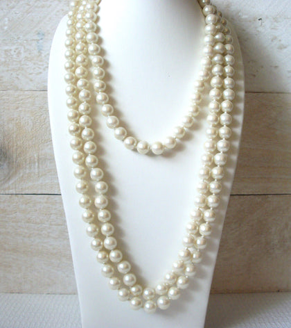 72 Inch Glass Dipped Pearl Necklace 52220
