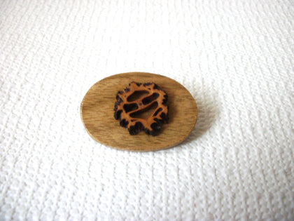 Hand Carved Wooden Brooch 41020