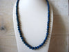 Retro Blue Pottery Stones Necklace 52220