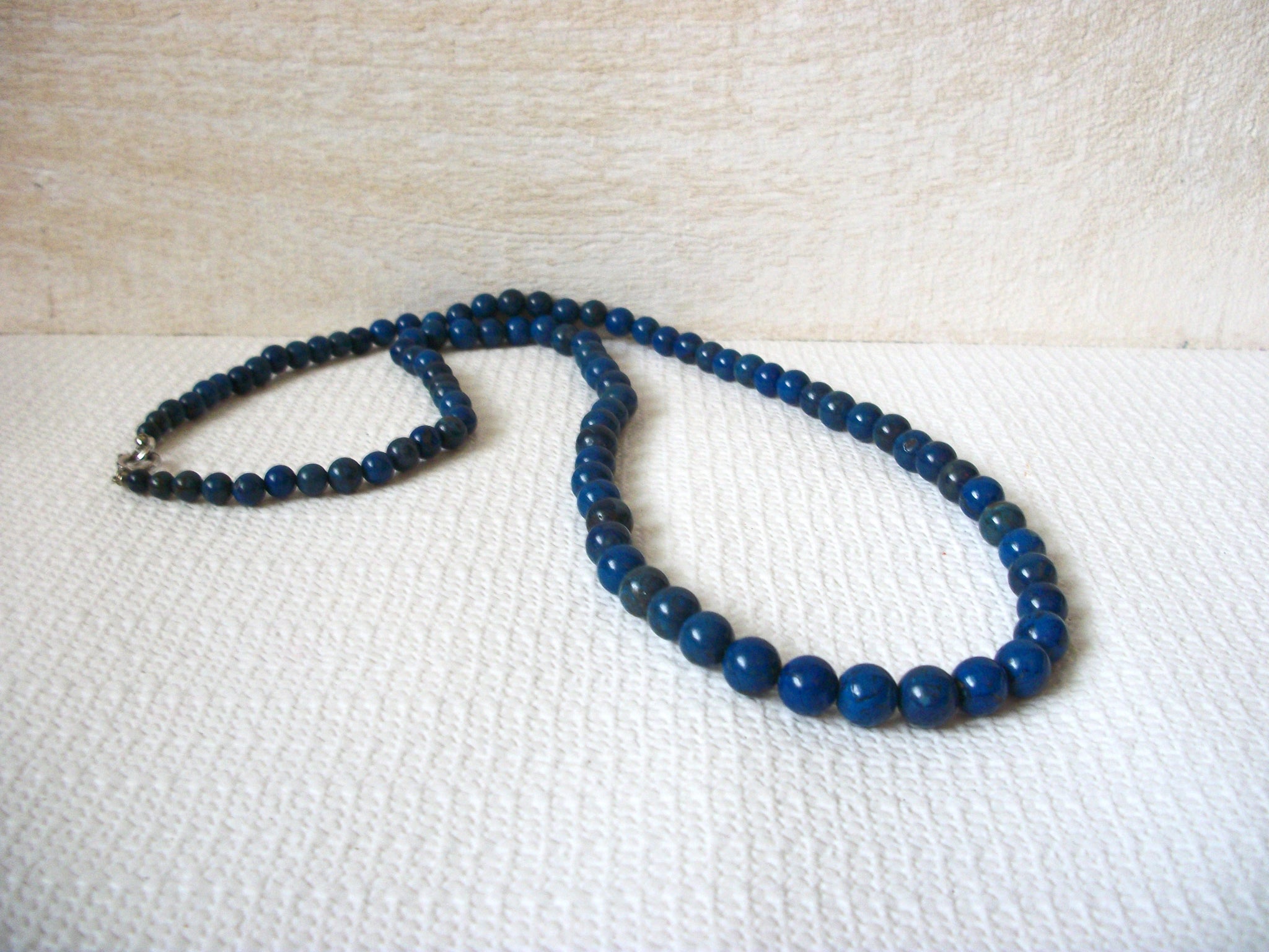 Retro Blue Pottery Stones Necklace 52220