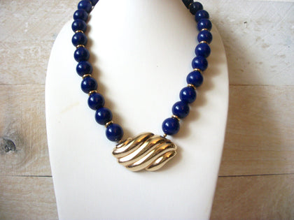 AVON Retro Blue Gold Necklace 52220