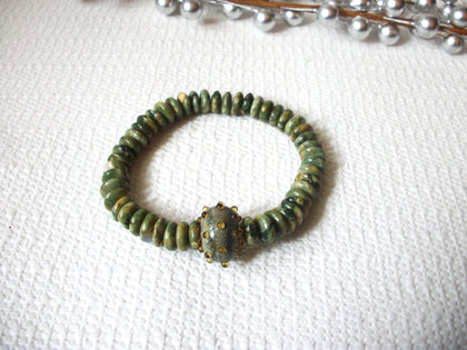 Brutalism Hand Crafted Unakite Stone Beads Stretch Bracelet 42120