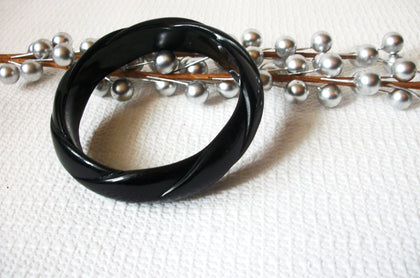 Retro Black Hand Molded Bangle Bracelet 42120