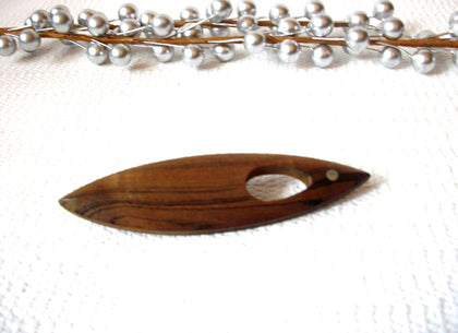 Long Hand Crafted Vintage Wood Brooch 42120