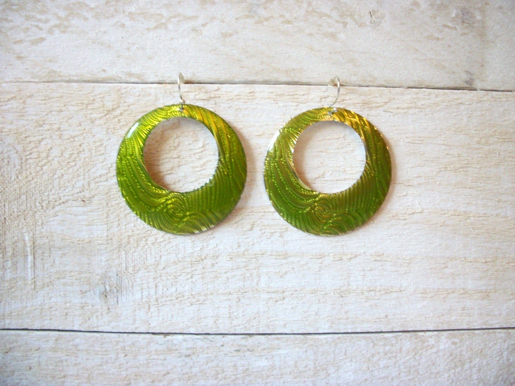 Retro Lime Green Big Dangle Earrings 52320