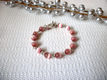 Vintage Pink Tigers Eye Glass Bracelet 42120
