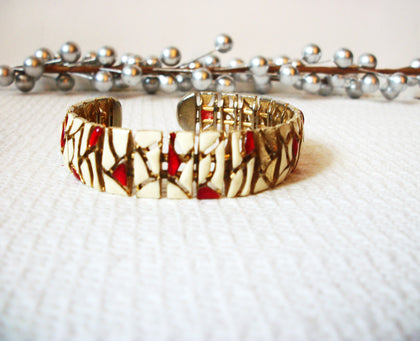 Vintage 50s Enameled Cuff Bracelet 42120