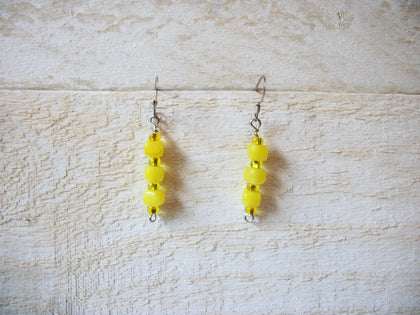 Retro Yellow Glass Earrings 52320