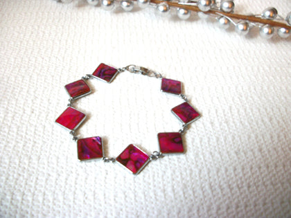 Vintage Fuchsia Abalone Shell Bracelet 42120