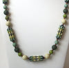 Vintage 1950s Green Old Plastic Beads Necklace 112720 V