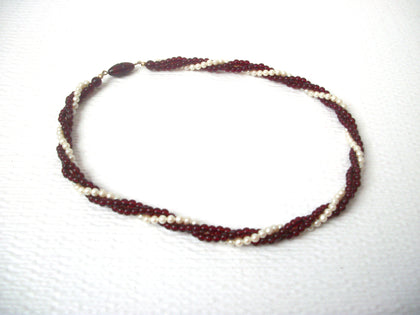 Vintage Faux Pearl Lucite Necklace 112720