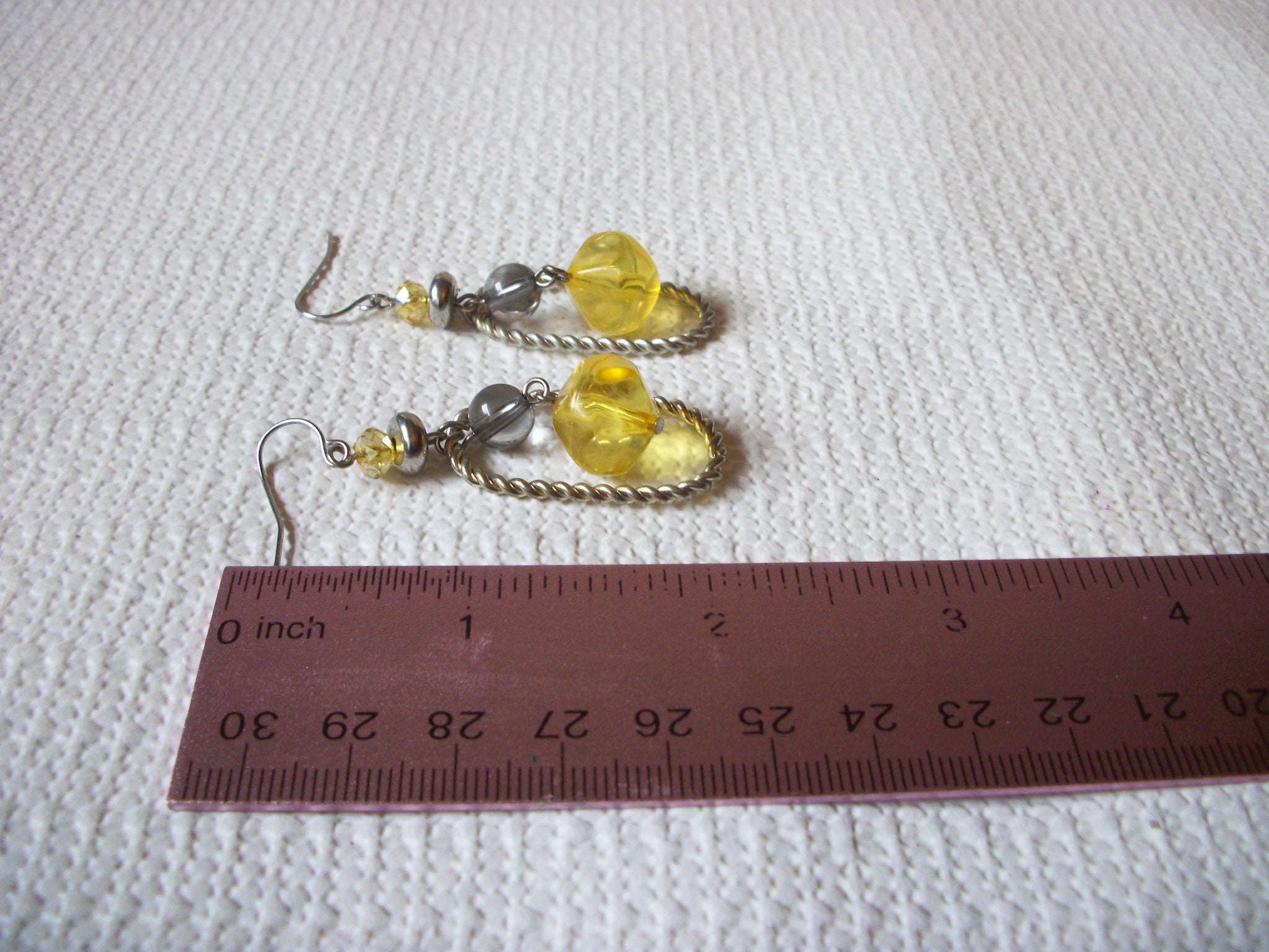 Retro Yellow Gray Dangle Earrings 52320