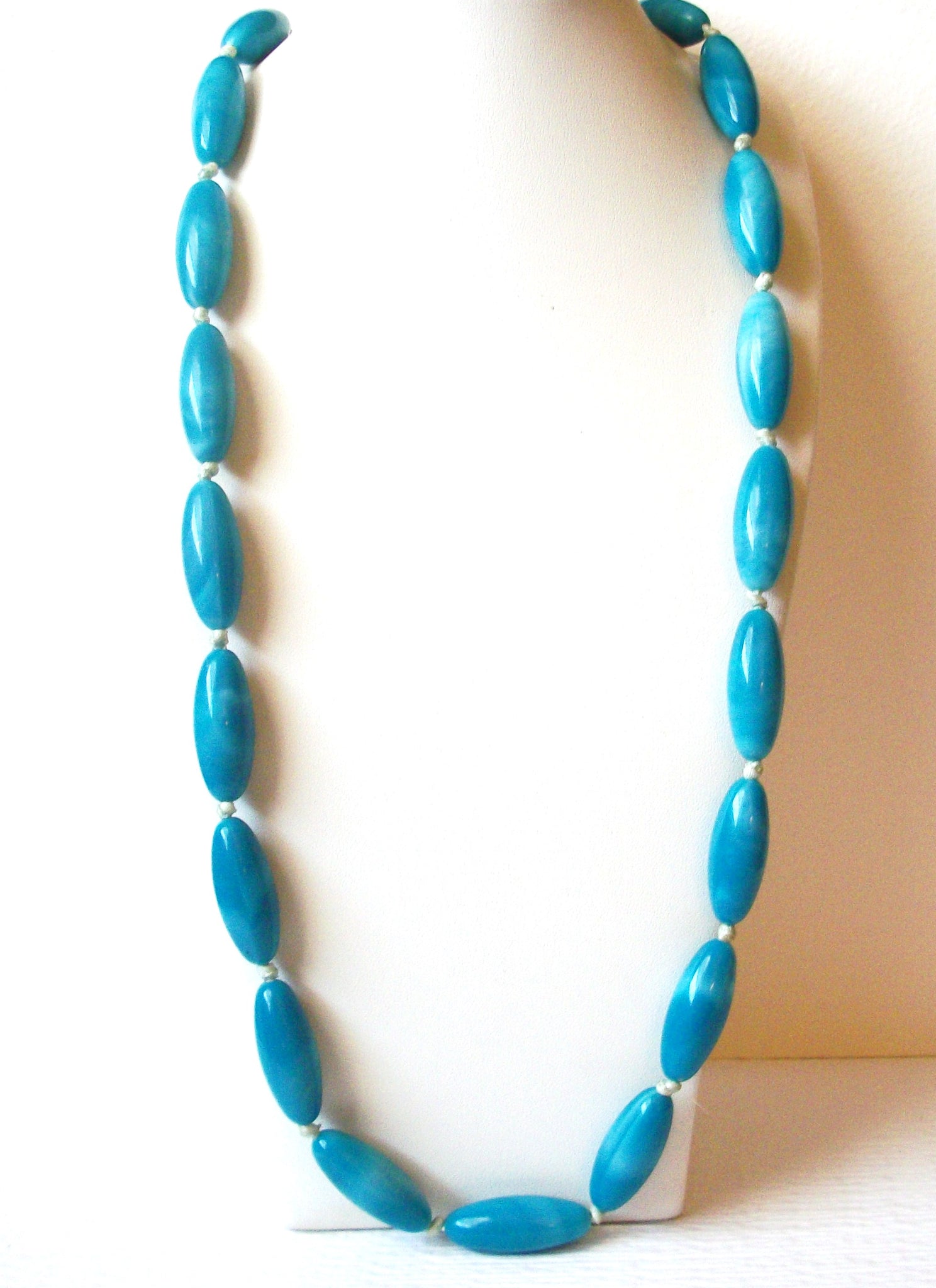 Retro Blue Long Necklace 113020