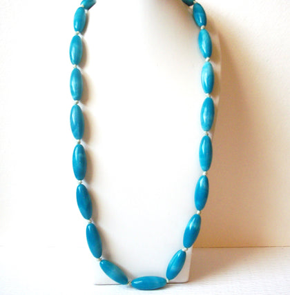 Retro Blue Long Necklace 113020