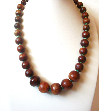 Vintage Natural Wood Necklace 113020