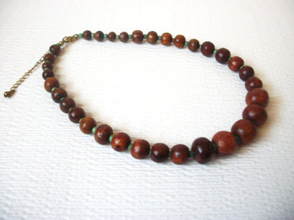 Vintage Natural Wood Necklace 113020