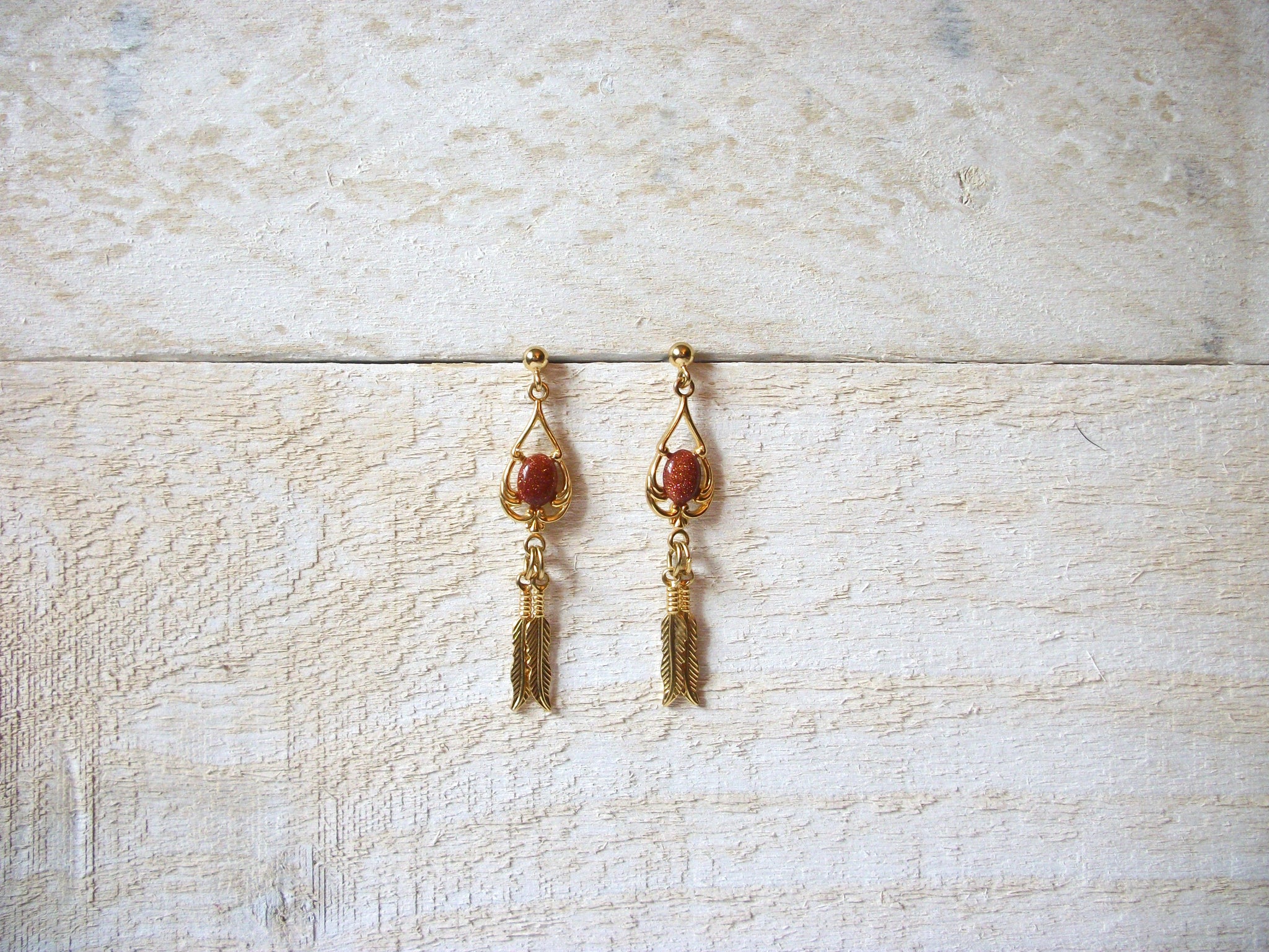 Vintage Jasper Stone Earrings 52320