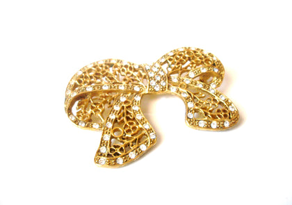 Vintage 1928 Manufacturing Company Large Rhinestone Brooch Pin 112920