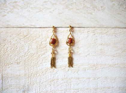 Vintage Jasper Stone Earrings 52320