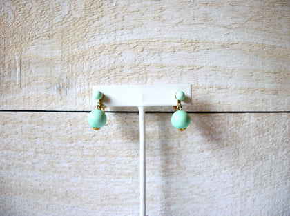 1950s Vintage Mint Green Earrings 52320