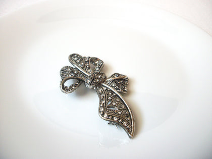 Vintage Large Rhinestone Bow Tie Brooch Pin 113020