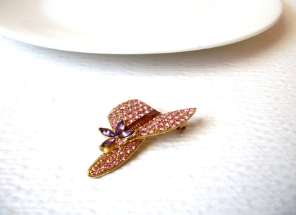 Vintage MONET Rhinestone Chic Hat Brooch Pin 112920