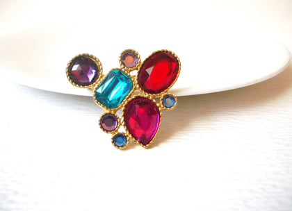 Retro Colorful Glass Brooch Pin 113020