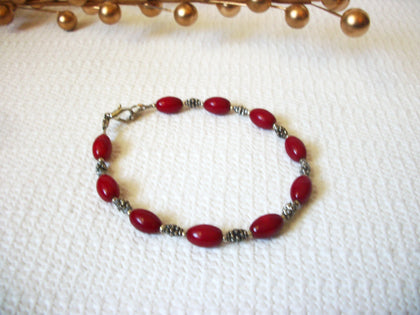Vintage Silver Red Glass Bracelet 42220