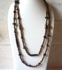 Bohemian Distressed Wood Necklace 52420