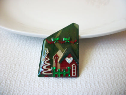 House Pins By Lucinda Christmas Tree Heart Fence Wreaths White Green Glitter 42320