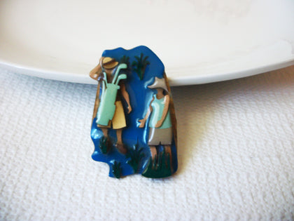 Vintage Pin By Lucinda Yates Designs Woman Pin Two Good Friends at Golf 42320