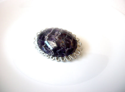 Vintage Natural Amethyst Ornate Brooch Pin 113020