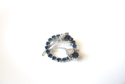 Vintage Prong Set Floral Rhinestone Brooch Pin 112920