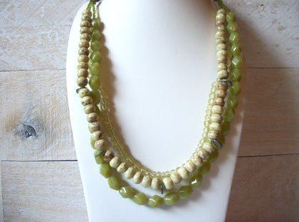 Bohemian Light Olive Tan Necklace 52620