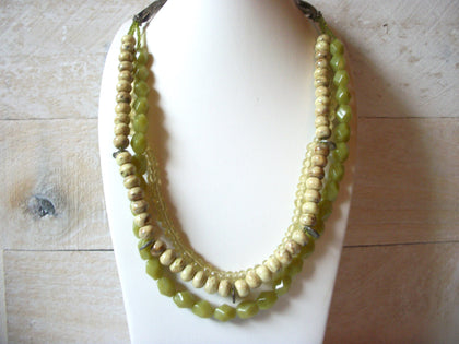 Bohemian Light Olive Tan Necklace 52620